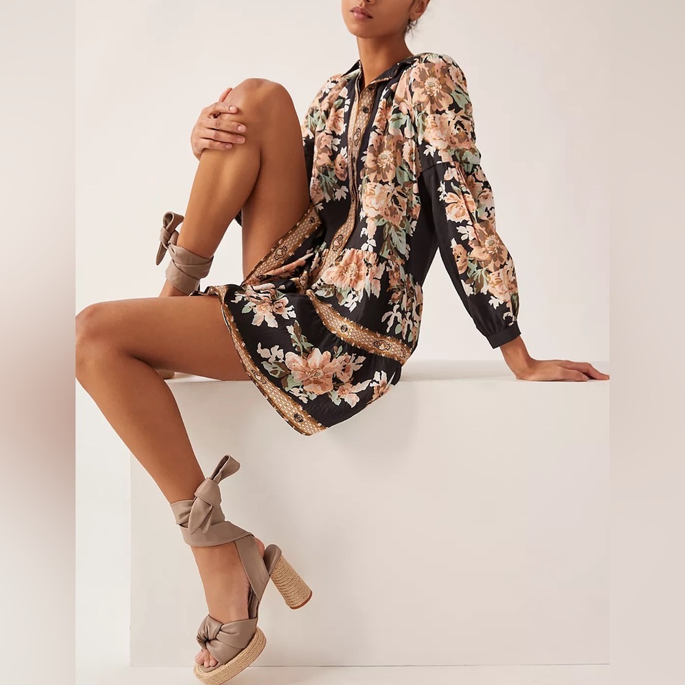 Anthropologie Floral Tiered Dress